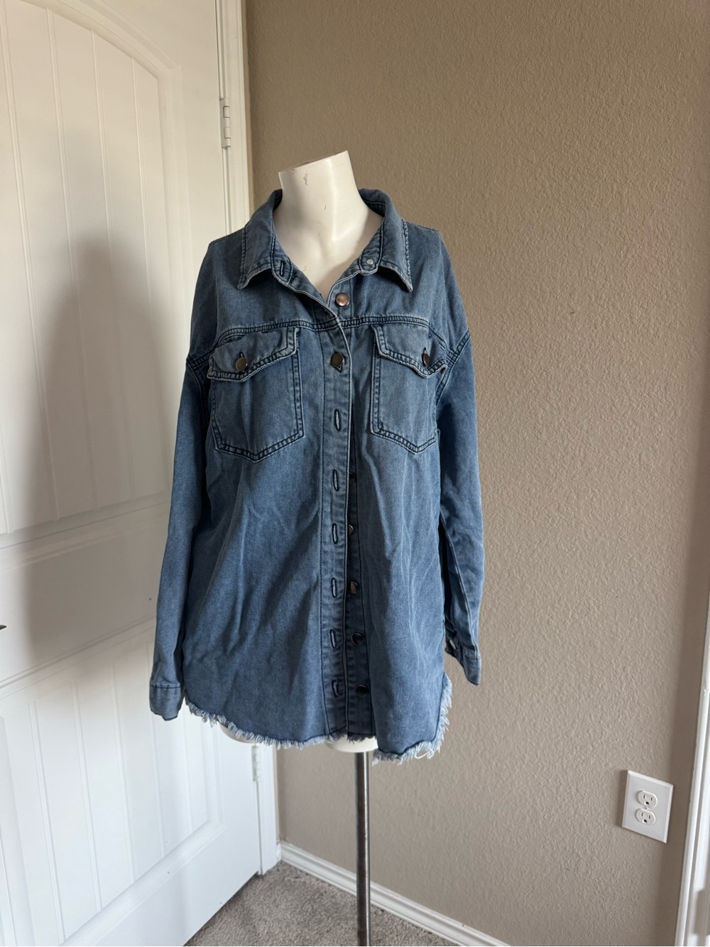 Oversized Denim Jacket - Blue